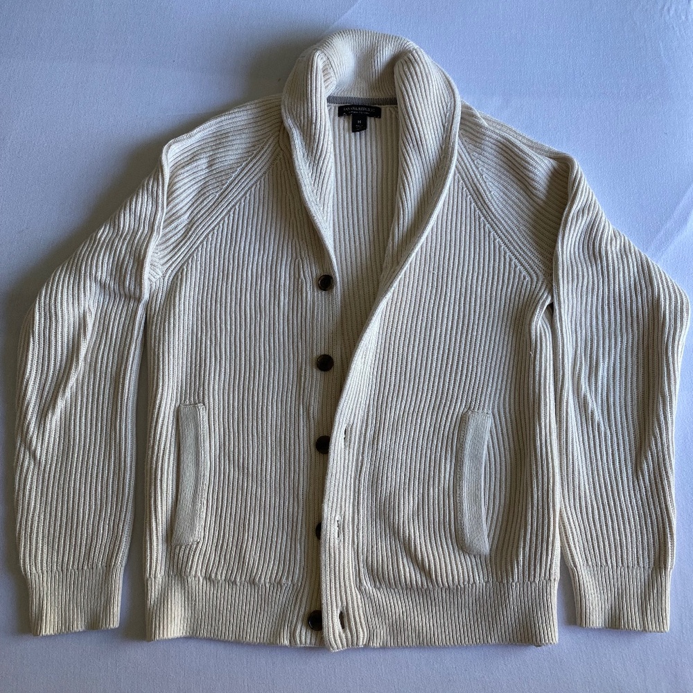 Banana Republic Shawl Neck Cream Cardigan